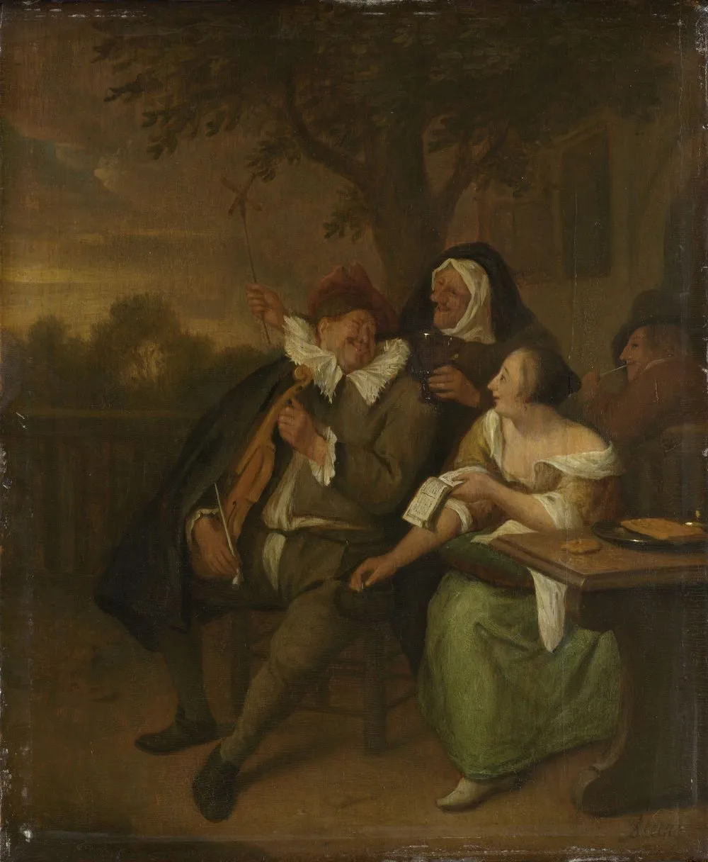 Man with a fiddle in bad company