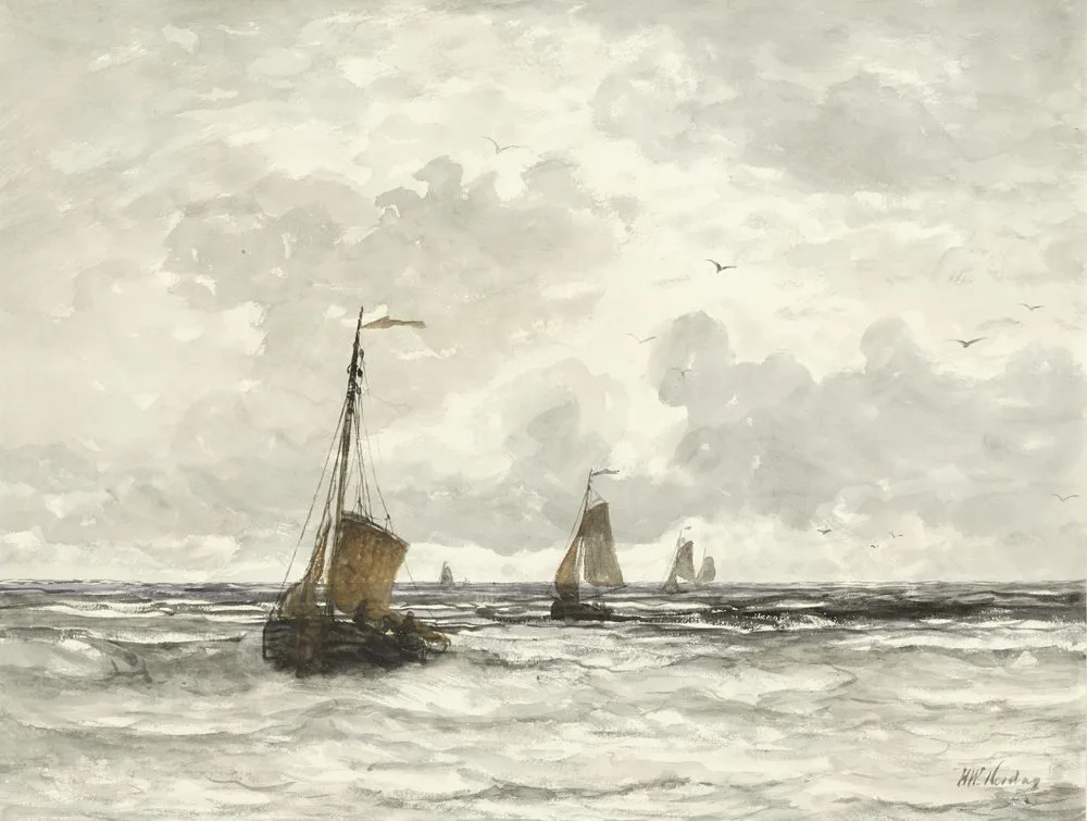 Fishing Boats in the Surf, Hendrik Willem Mesdag