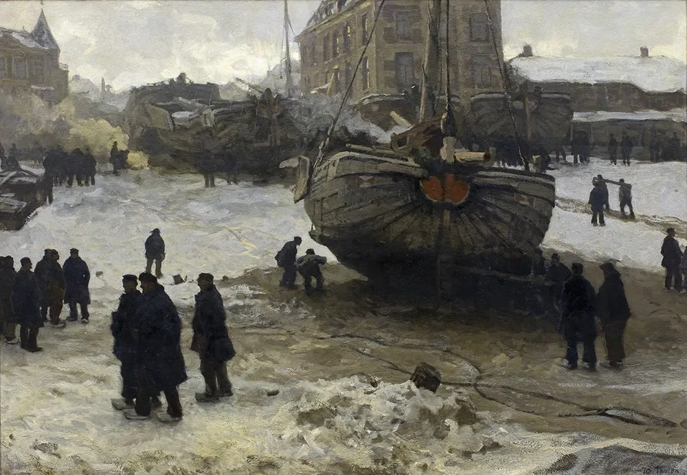 The beach at Scheveningen, Willem Bastiaan Tholen