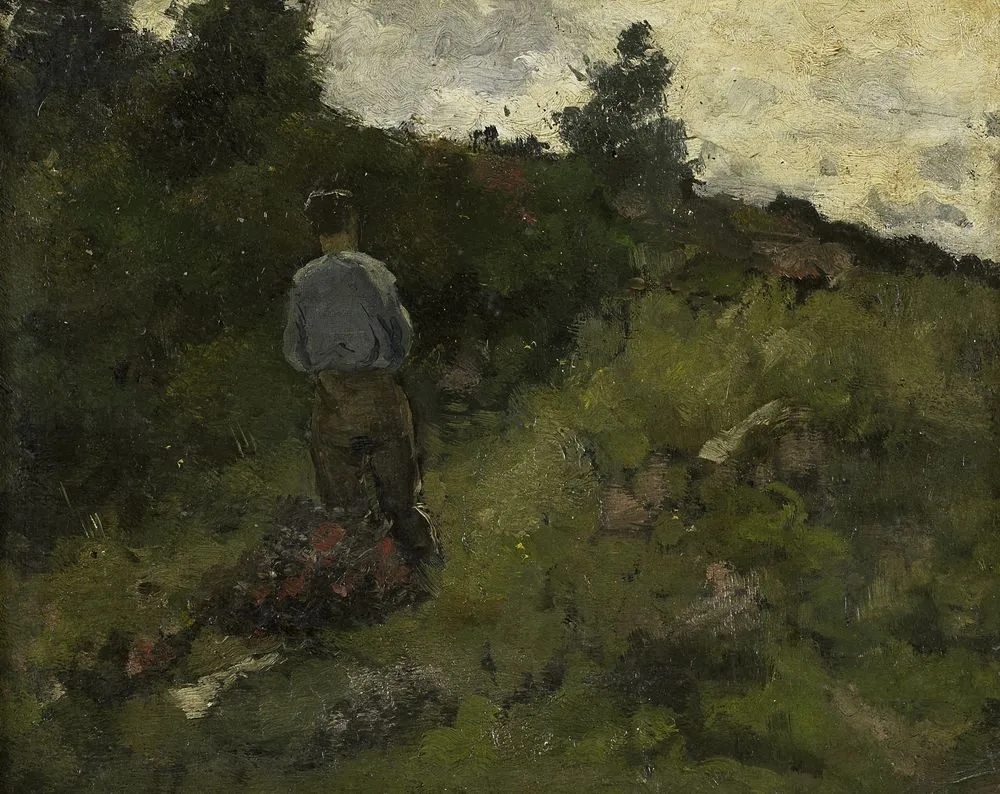 A Farmer walking along the Fringe of a Wood, Richard Roland Holst