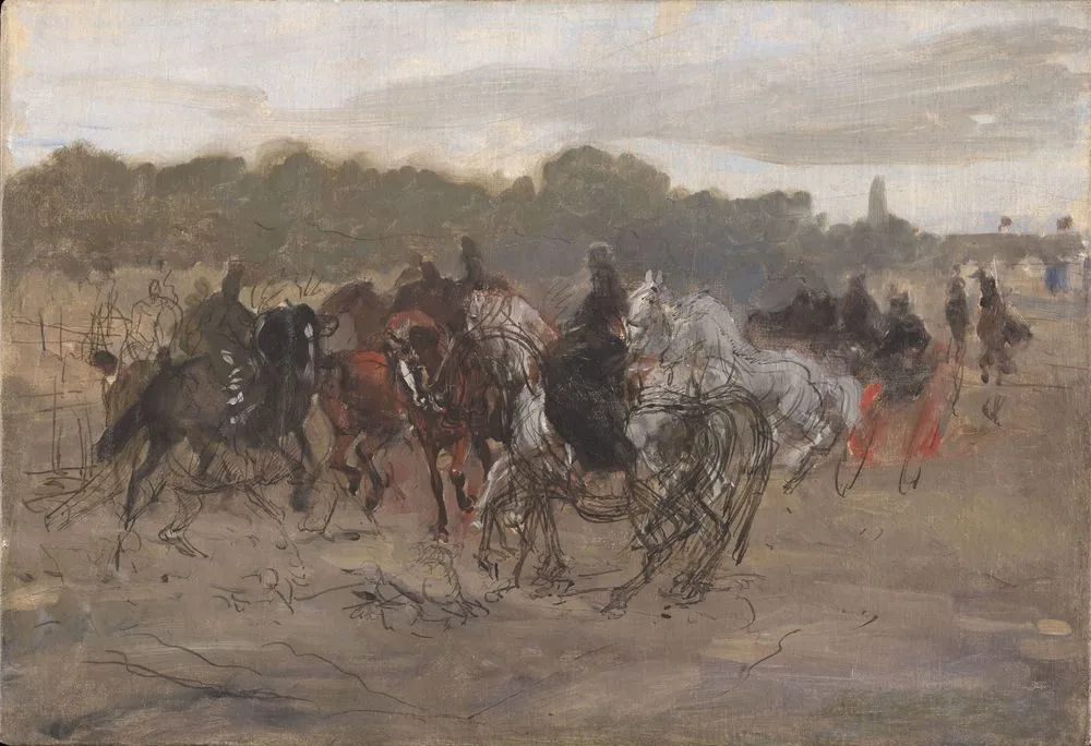 Cavaliers, esquisse, Józef Chełmoński