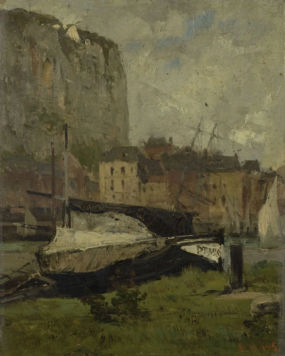The cliffs at Tréport, Emile van Marcke