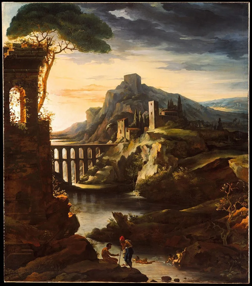 Evening: Landscape with an Aqueduct, Théodore Géricault
