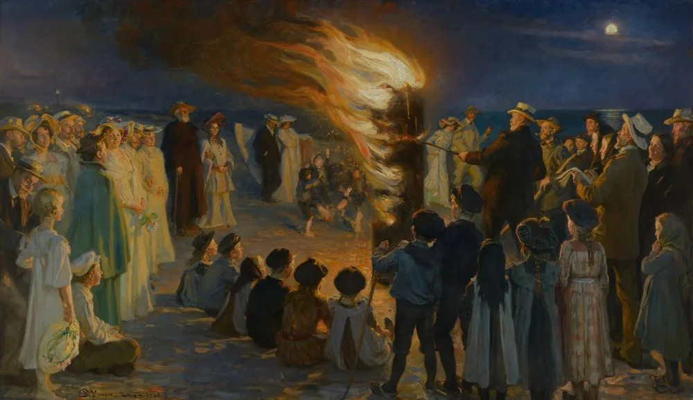 Midsummer Eve Bonfire on Skagen Beach, Peder Severin Krøyer