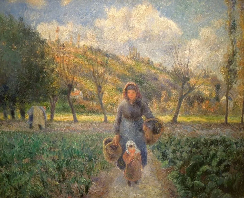 Peasant Woman and Child Returning from the Fields, Auvers-sur-Oise