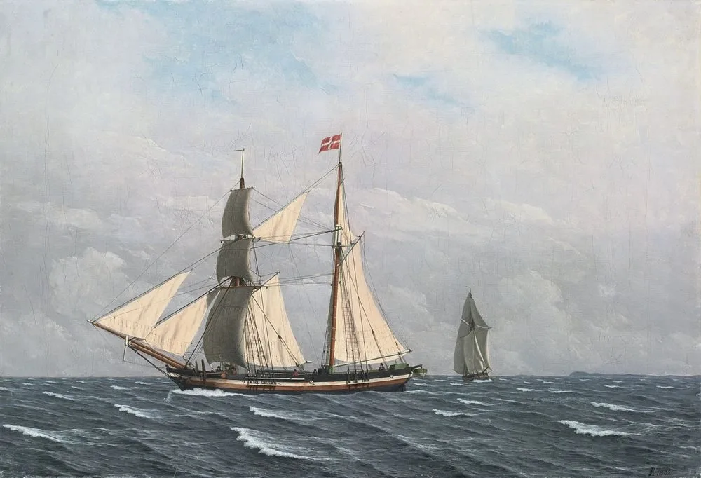 A Sailing Boat in full sail, Christoffer Wilhelm Eckersberg