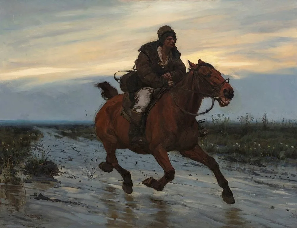 Un courrier, Józef Chełmoński