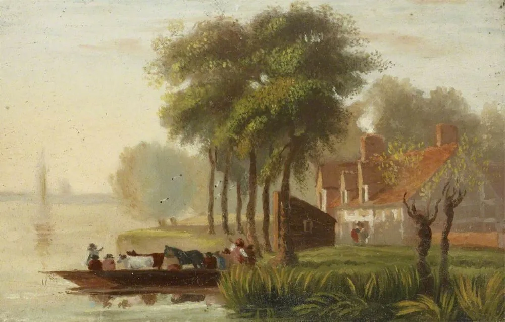 A Ferry Boat with Cattle, Joseph Stannard
