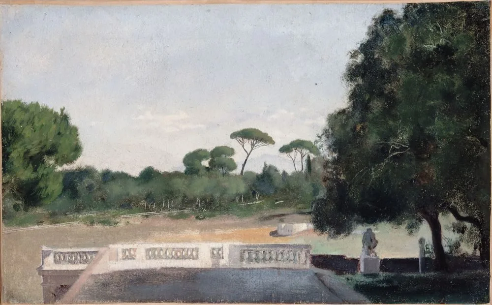 Jardins de la Villa Borghèse vus depuis la Villa Médicis à Rome, Jean-Jacques Henner