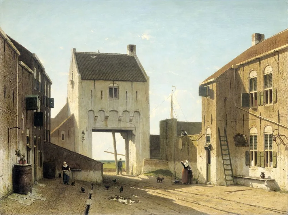 A Town Gate in Leerdam, Jan Weissenbruch