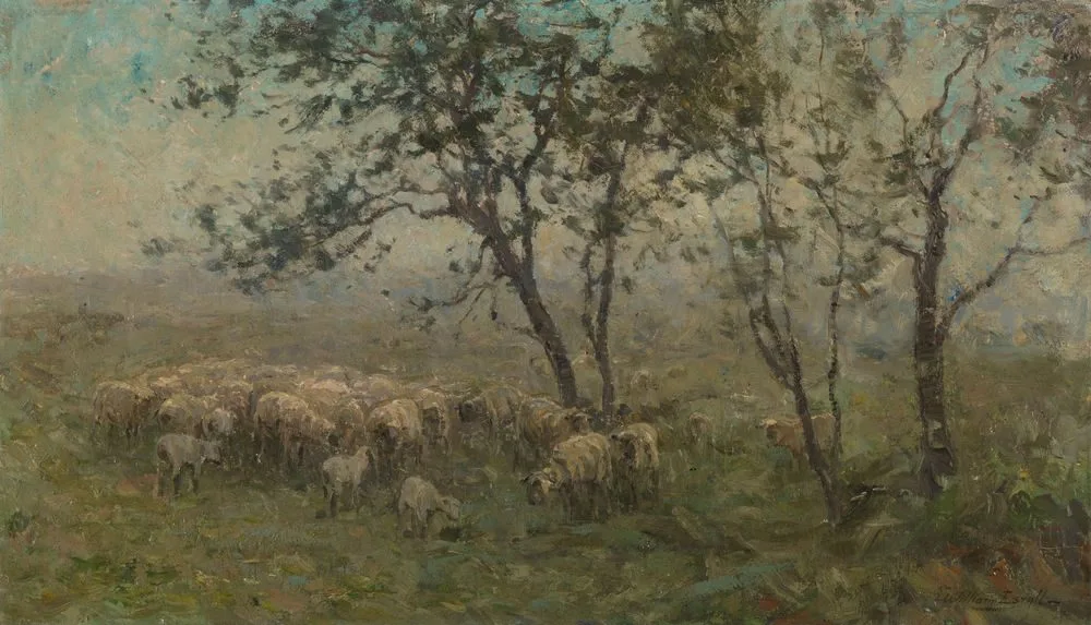 A Flock of Sheep, William Charles Estall