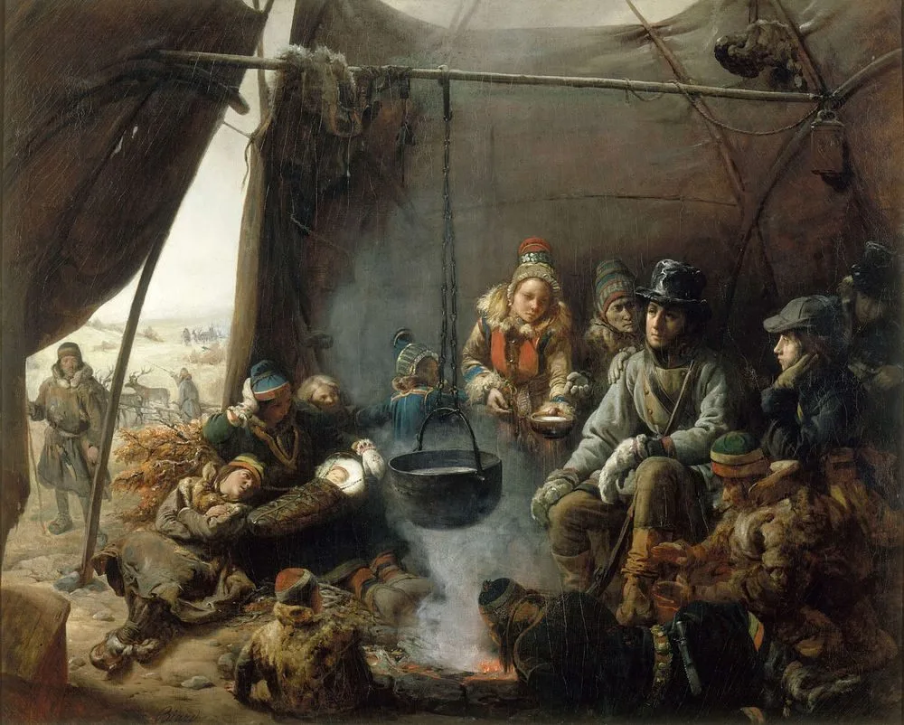 The Duke of Orleans Received in a Lapp Camp, August 1795, François-Auguste Biard
