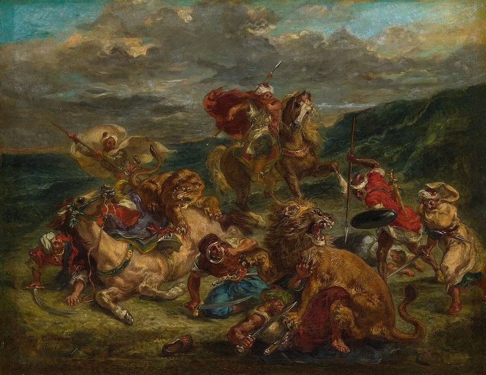 La Chasse aux lions au Maroc, Eugène Delacroix