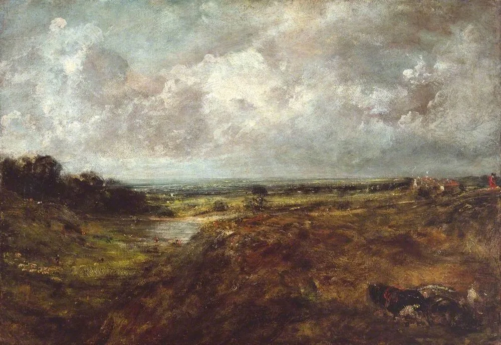 Branch Hill Pond, Hampstead Heath, with a Cart and Carters, John Constable