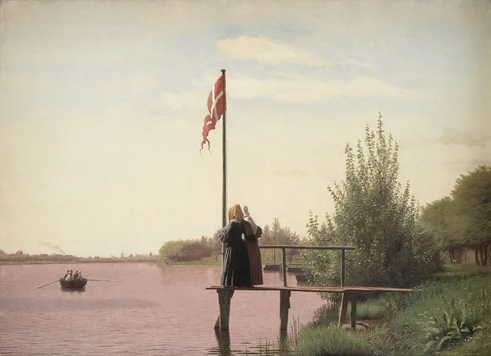 A View of Lake Sortedam from Dosseringen Looking towards the Suburb Nørrebro outside Copenhagen, Christen Købke