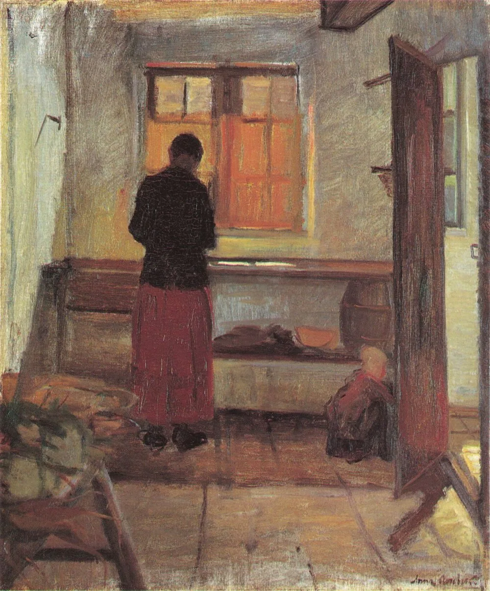 The maid in the kitchen. Study, Anna Ancher
