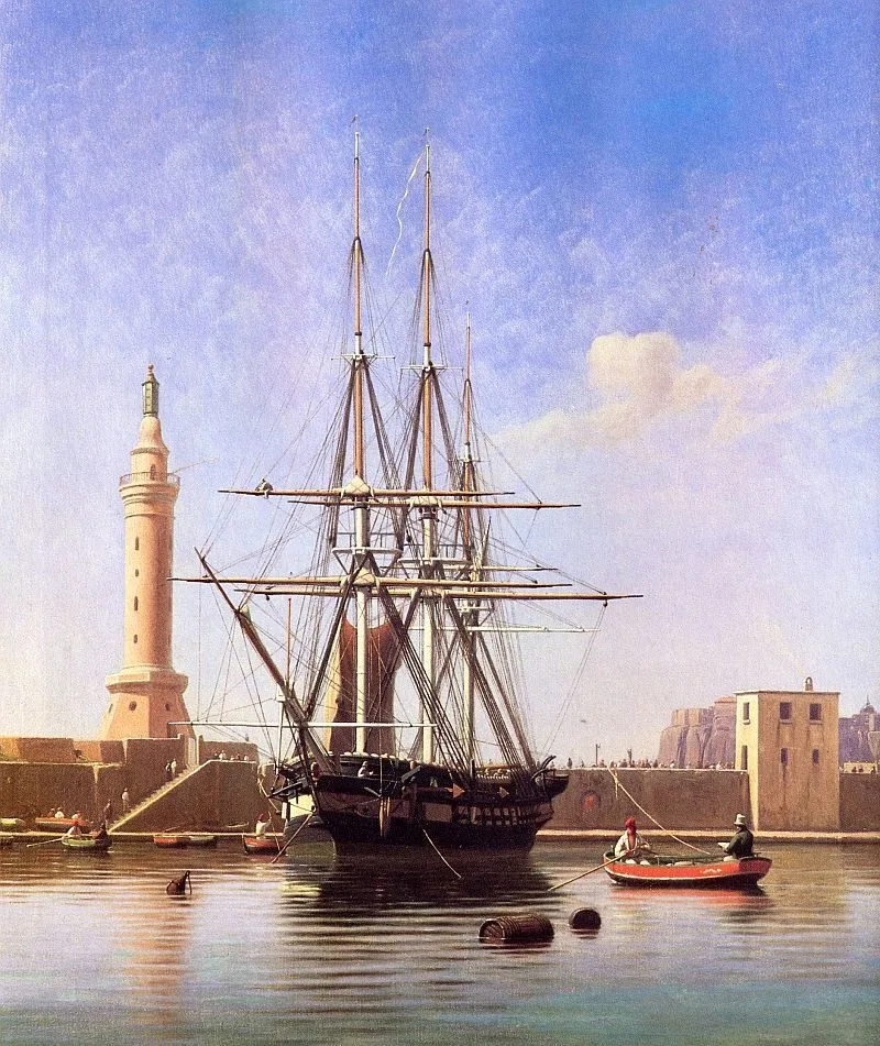 Danish Frigate in the Port of Naples, Julius Prömmel