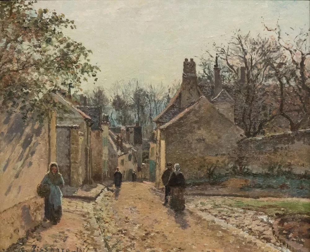 A Village Street. Louveciennes, Camille Pissarro