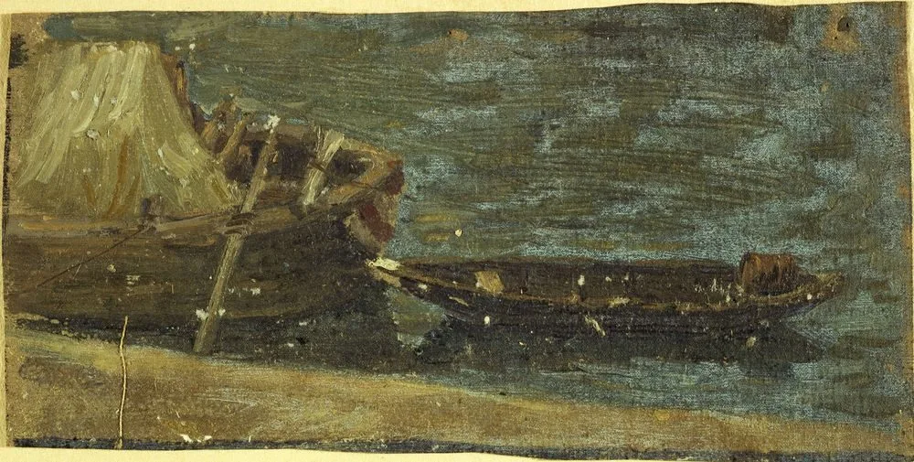 Bateaux amarrés, Charles-Émile Cuisin