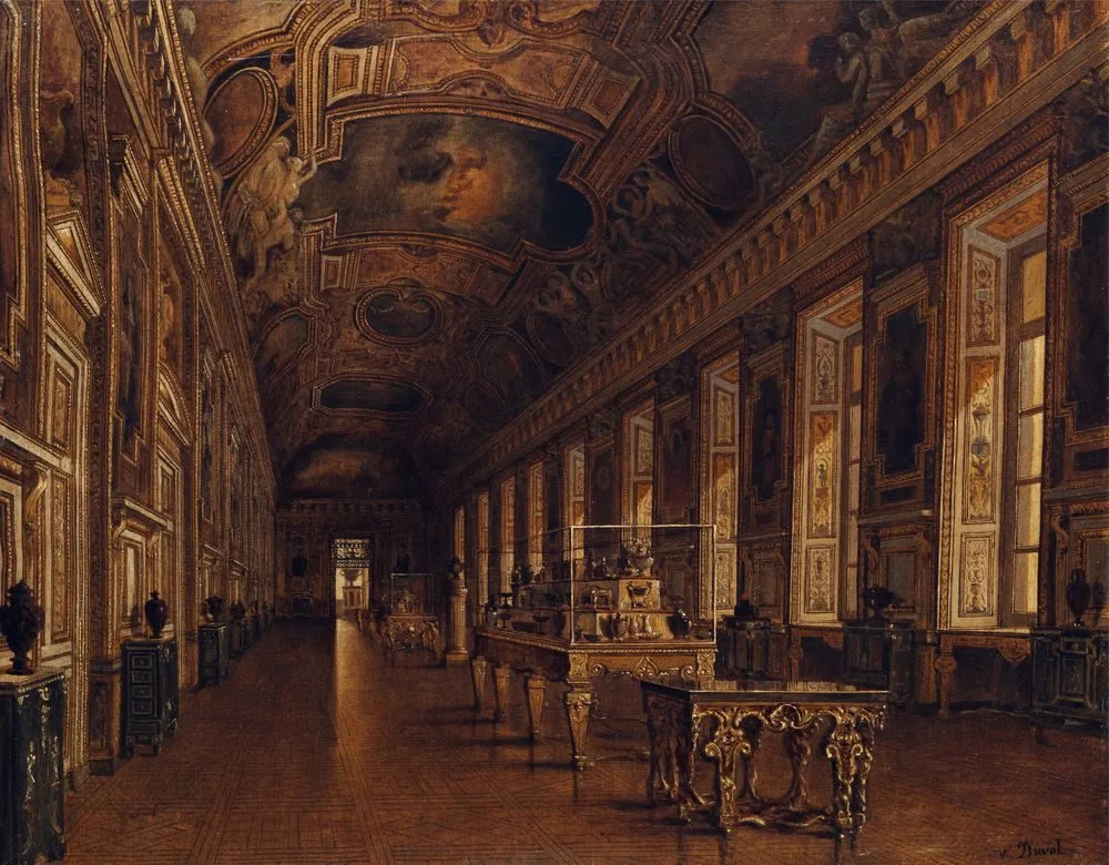 Intérieur de la galerie d’Apollon au Louvre, Victor Duval