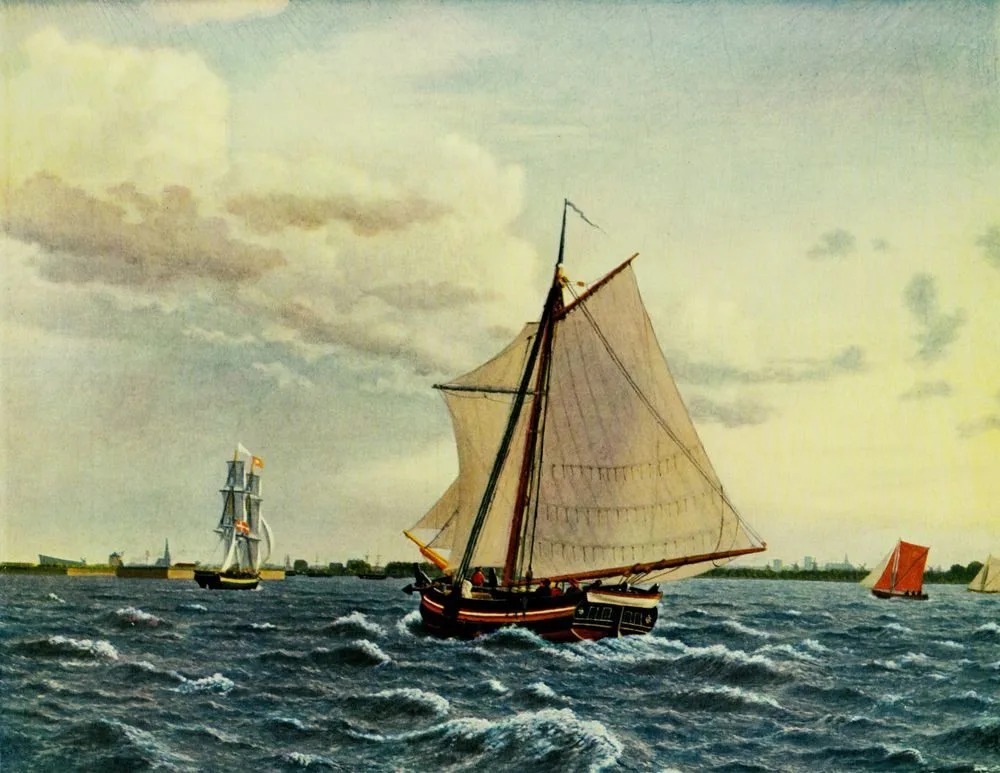 A yacht at the roads of Copenhagen, Christoffer Wilhelm Eckersberg