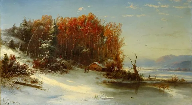 First Snow along the Hudson River, Régis François Gignoux