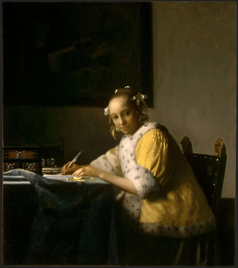A Lady Writing a Letter, Johannes Vermeer