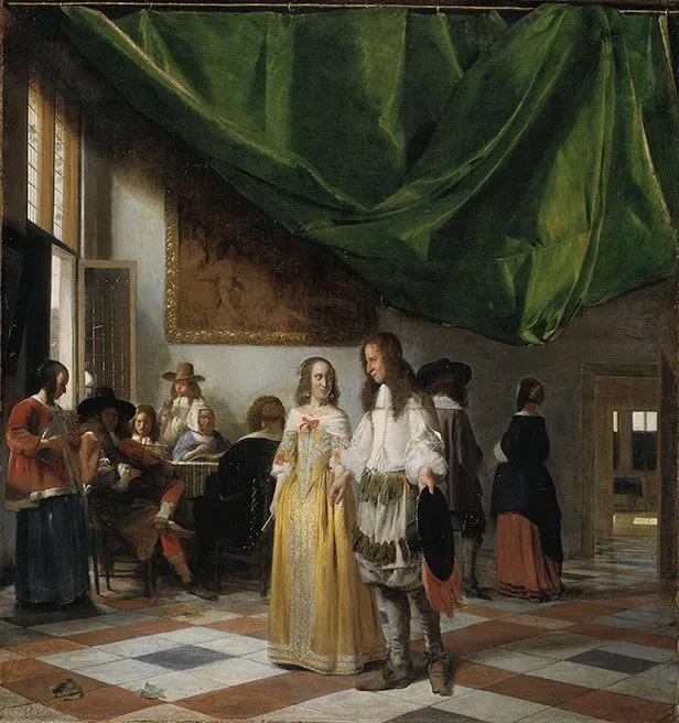 Merry Company in a Hall, Pieter de Hooch