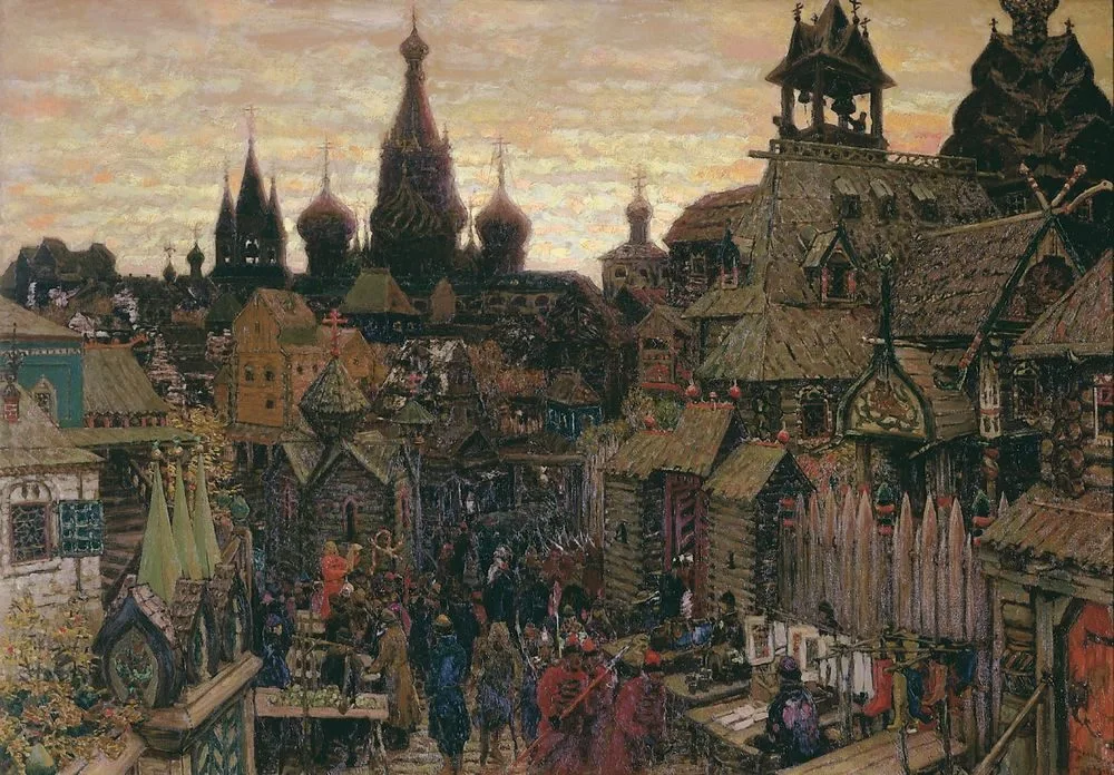 Street in Kitay-Gorod. The beginning of the XVII century, 1900, Apollinary Vasnetsov