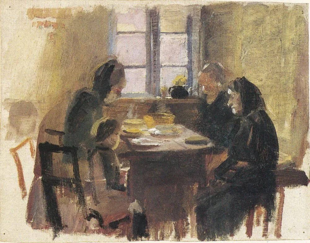 Saying Grace (HAF3074), Anna Ancher