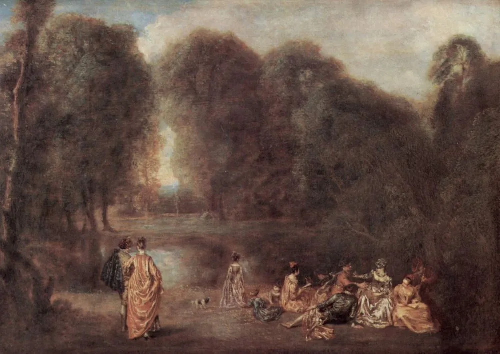 Assemblée dans un parc, Jean-Antoine Watteau