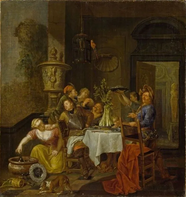 Merry company, Balthasar van den Bossche