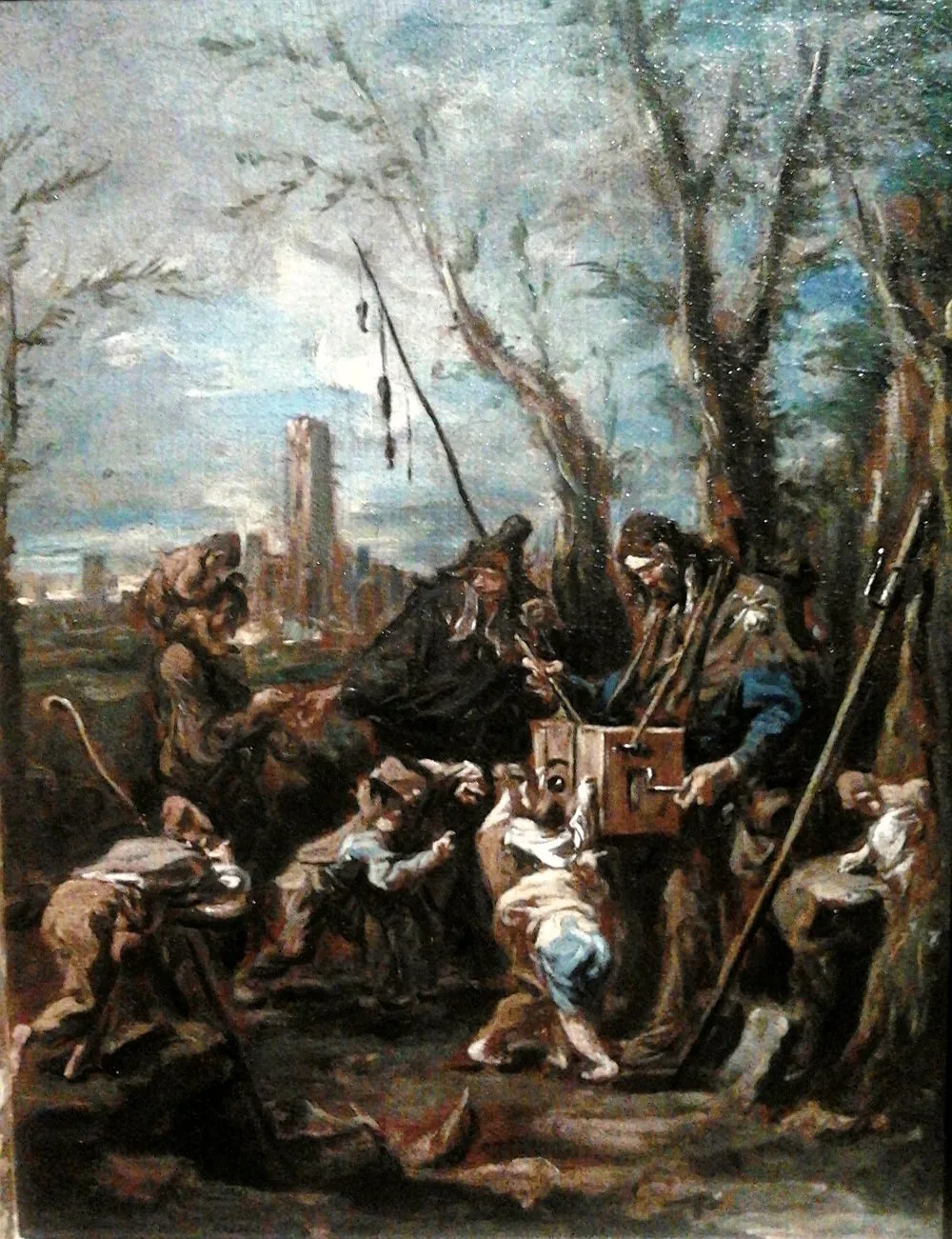 Wandering storyteller with a magic lantern., Alessandro Magnasco