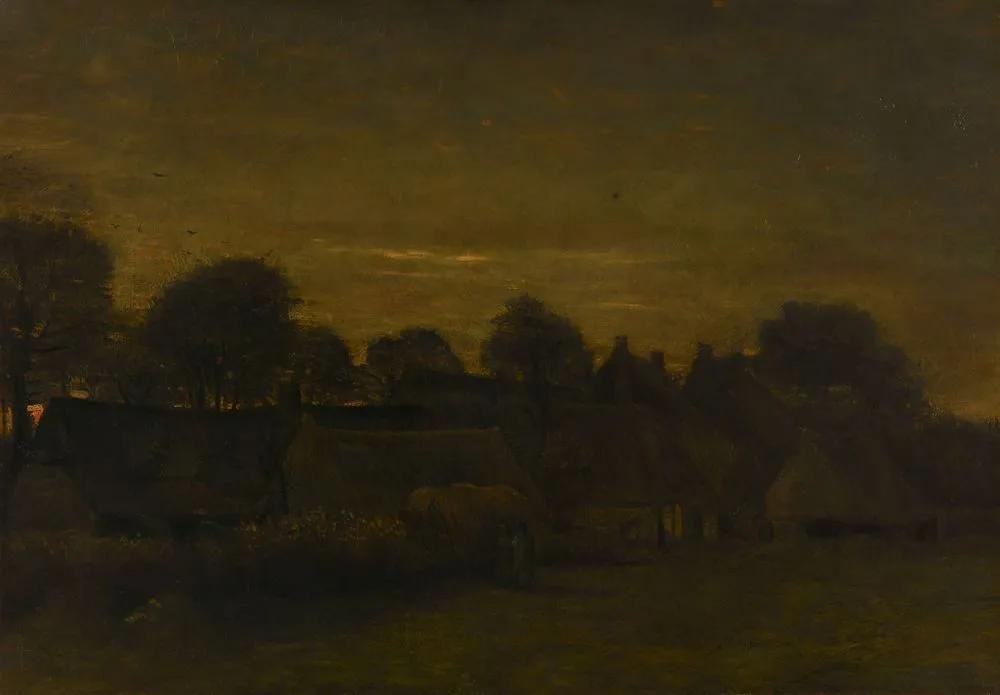 Farming Village at Twilight, Vincent van Gogh