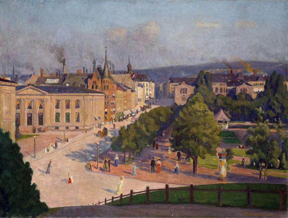 Karl Johans gate med Universitetet, Karl Haldorsen