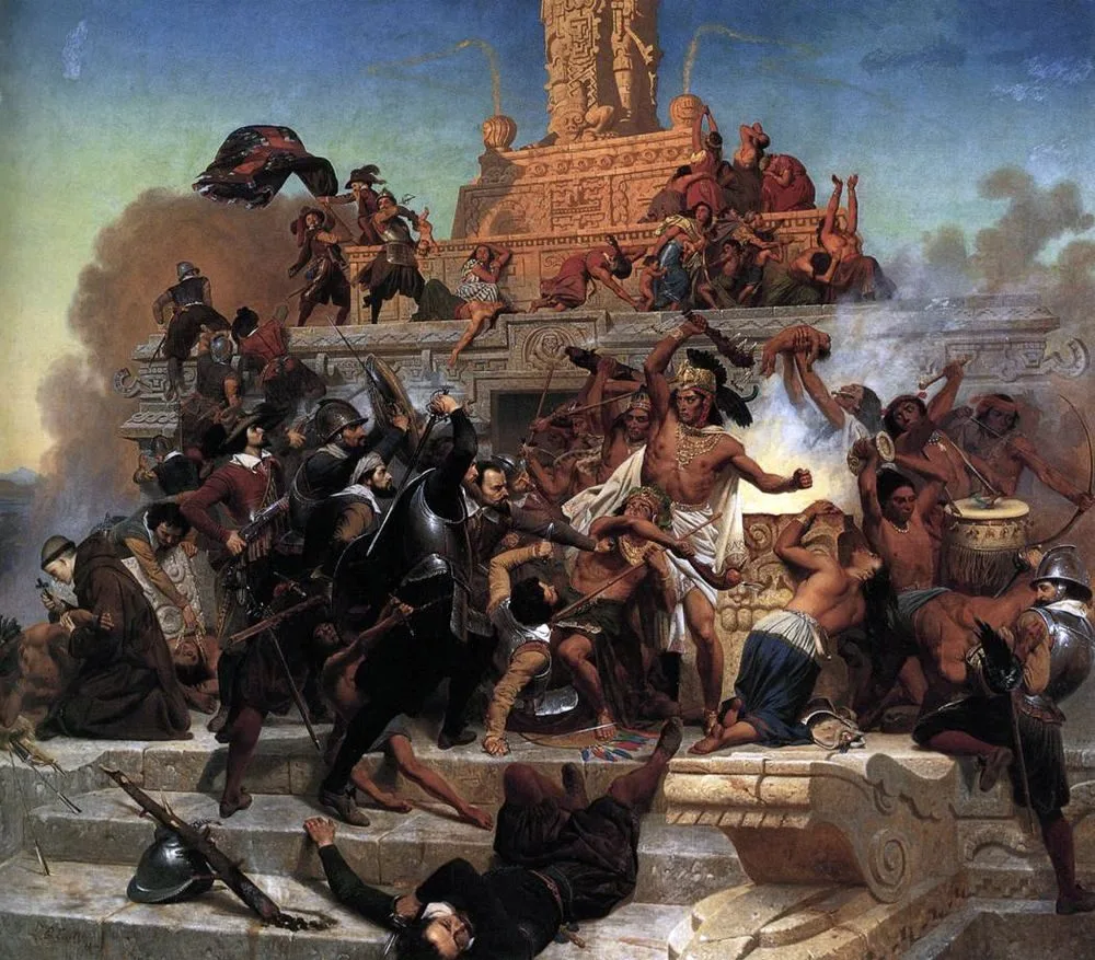 The Storming of Teocalli by Cortez and his Troops, Emanuel Leutze
