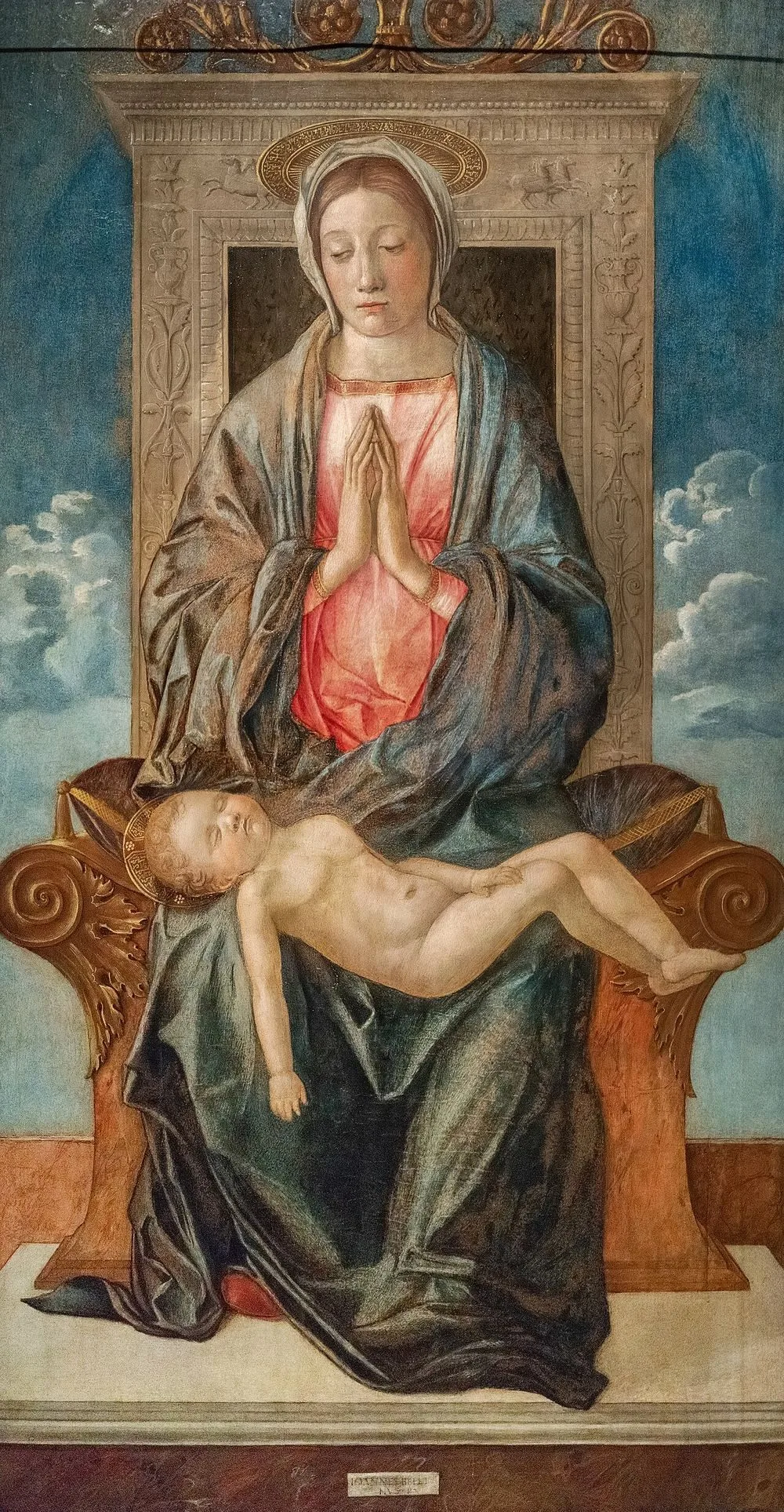 Enthroned Madonna Adoring the Sleeping Christ Child, Giovanni Bellini
