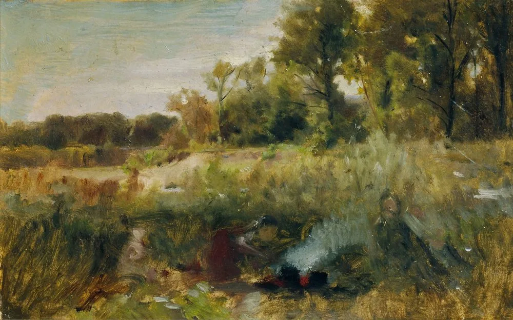 Aulandschaft mit Kindern am Feuer, Johann Till the Younger