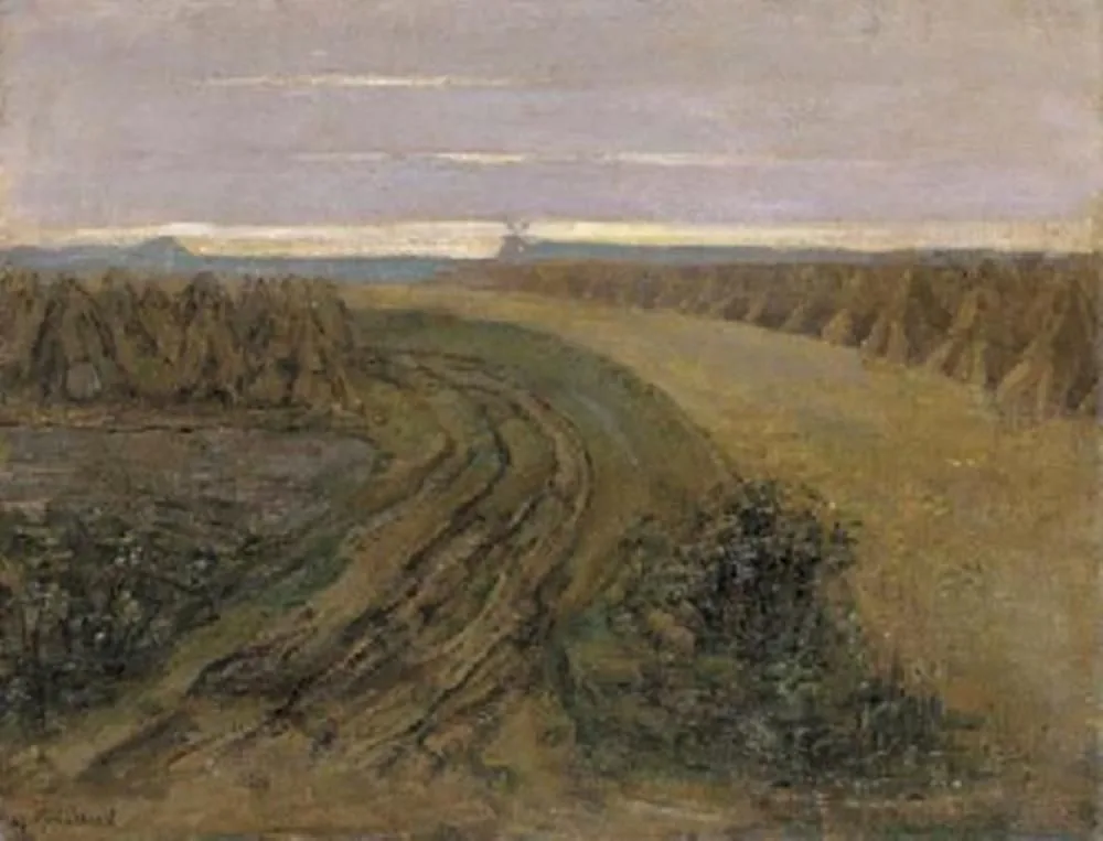 Fields with stacked sheaves of rye, Piet Mondrian