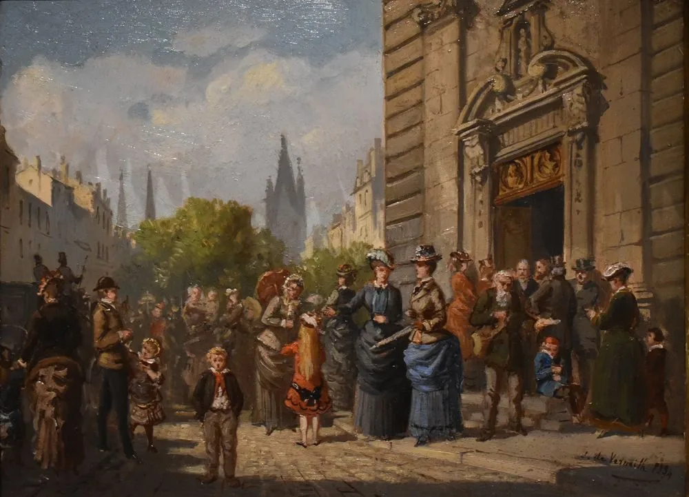Sortie de messe, Jules de Verneilh