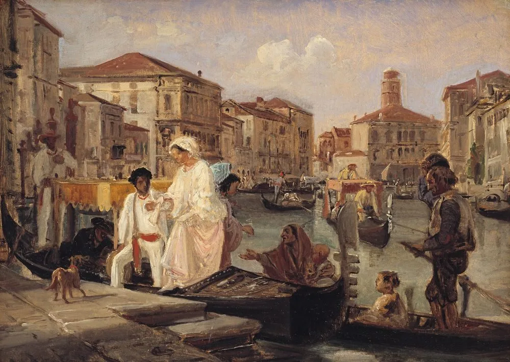 Alighting from a Gondola in Venice, Wilhelm Marstrand
