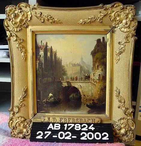 Fantasiegezicht in Amsterdam, Johan Daniël Ebersbach