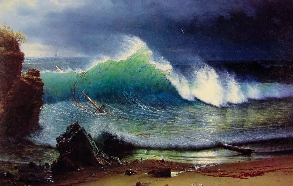 The Shore of the Turquoise Sea, Albert Bierstadt