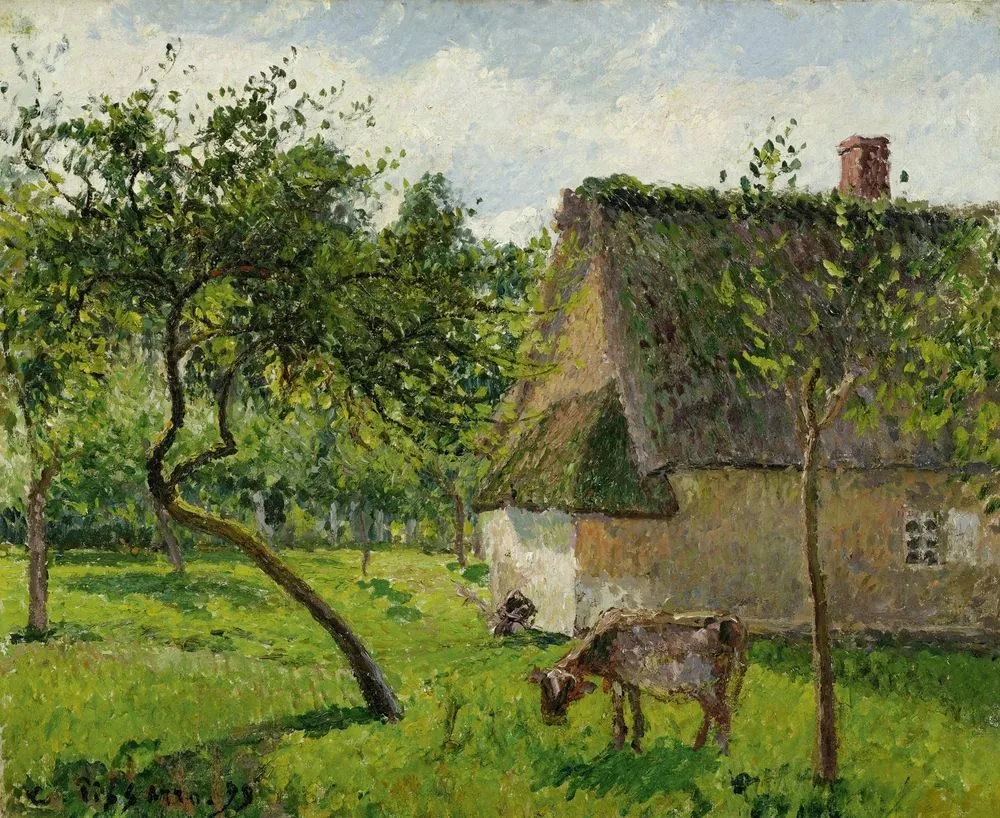 The Orchard and a Cow, Varengeville, Camille Pissarro