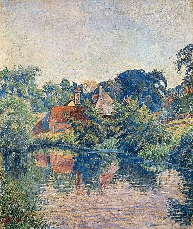 The Stour at Stratford St Mary, Colchester, Lucien Pissarro