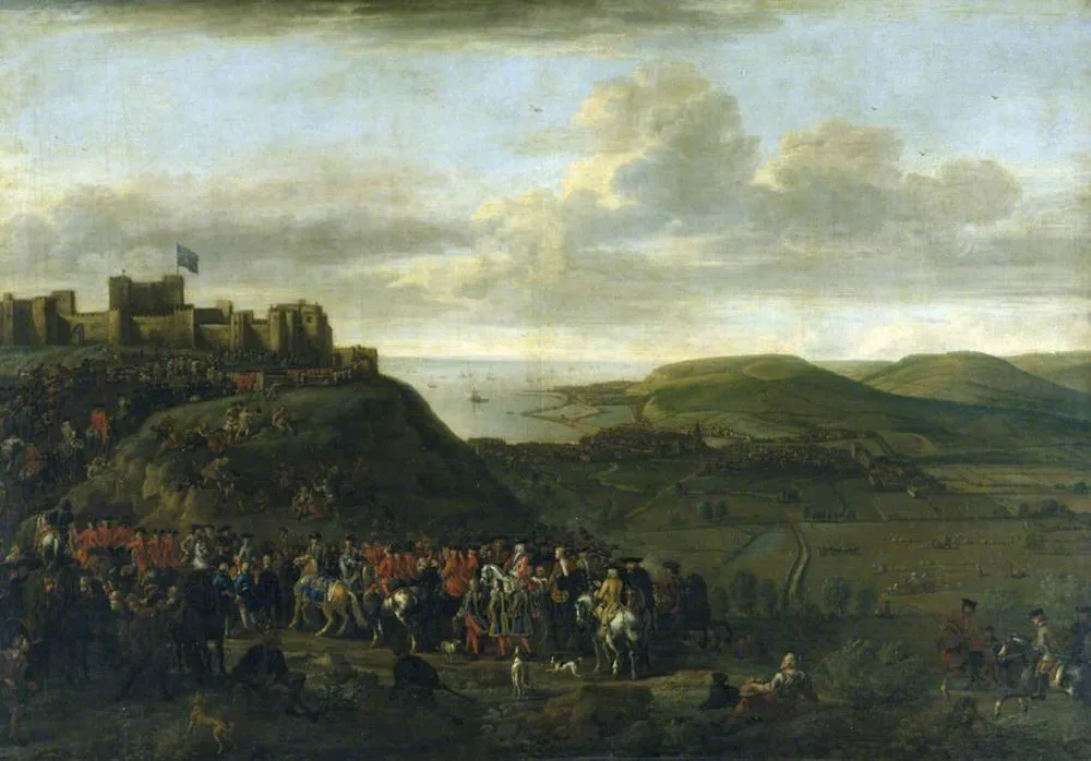 View with the Procession of Lionel Sackville, 1st Duke of Dorset (1688-1765) returning to Dover Castle after taking the Oath of Office of Lord Warden of the Cinque Ports