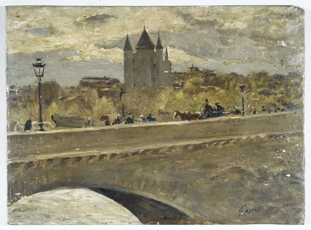 La tour du Temple reconstituée pour l’Exposition de 1889, vue du pont d’Iéna