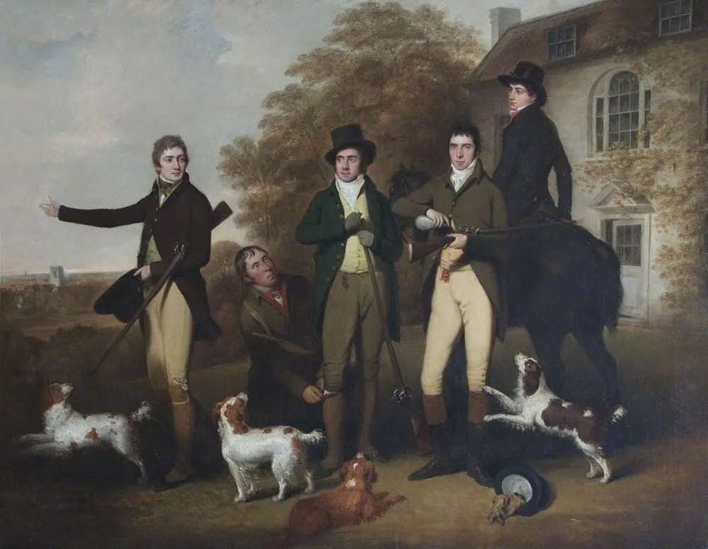 A Shooting Party of Captain William Lukin (1768 - 1833) and his Brothers at Felbrigg Parsonage, William Redmore Bigg