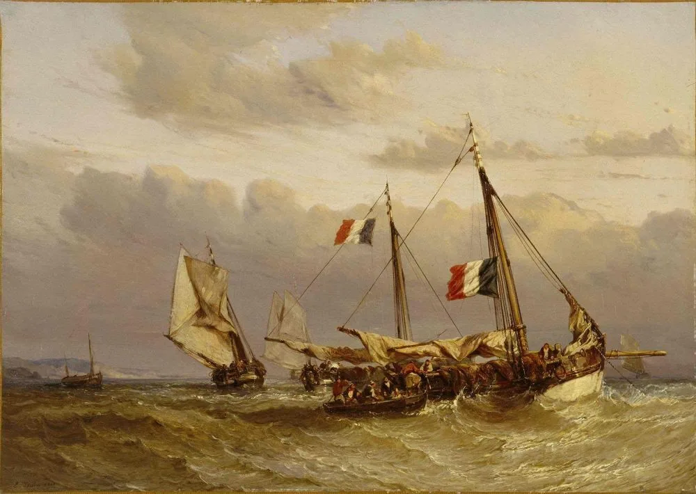fishing boat, Eugène Isabey