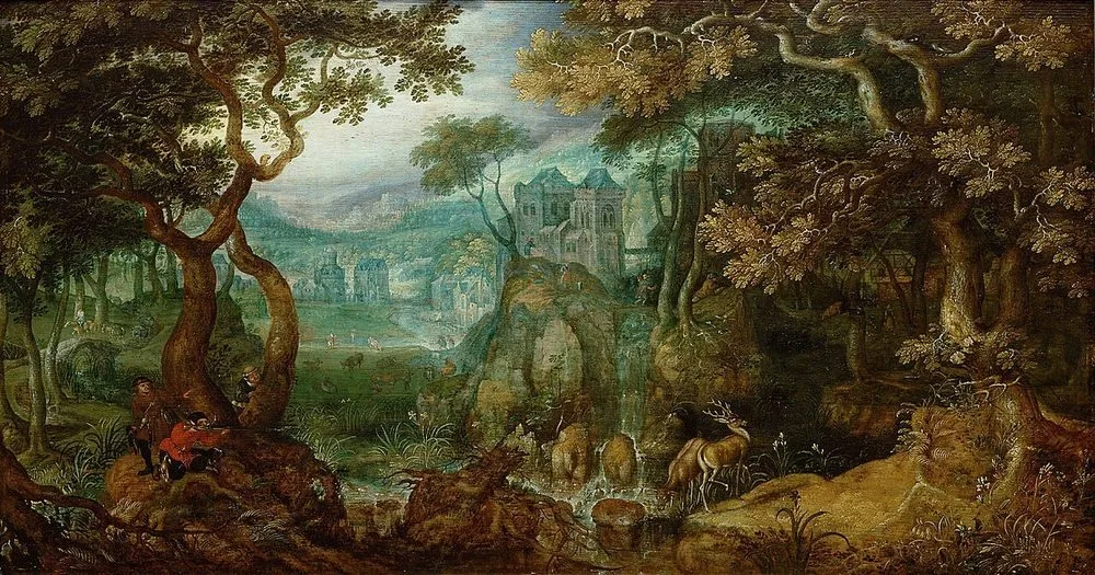Forest Landscape with Hunters, Roelant Savery